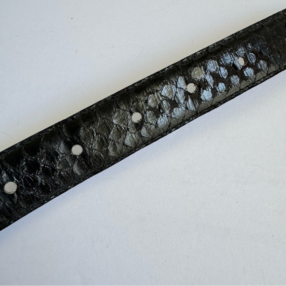 Vintage Snakeskin Belt‎ Blake Reptile Leather Gold Tone Buckle Womens Medium
